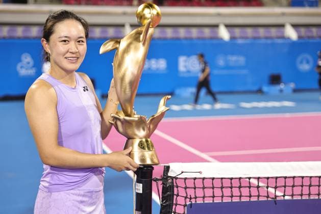 Zhu Lin, CHN, after singles final of 2023 Thailand Open in Hua Hin, 05 02 2023; -