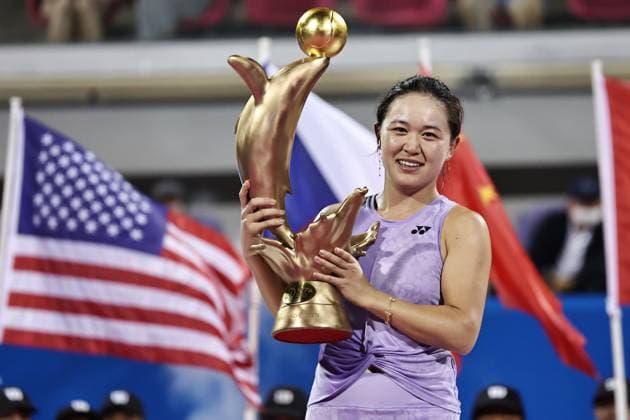 Sport Bilder des Tages Zhu Lin, CHN, after singles final of 2023 Thailand Open in Hua Hin, 05 02 2023; -
