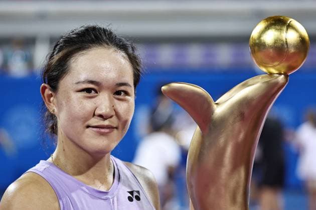 Zhu Lin, CHN, after singles final of 2023 Thailand Open in Hua Hin, 05 02 2023; -