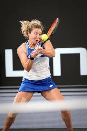 TENNIS - WTA, Tennis Damen Upper Austria Ladies Linz LINZ,AUSTRIA,06.FEB.23 - TENNIS - WTA Tour, Upper Austria Ladies Linz. Image shows Anna Lena Friedsam (GER).  GEPAxpictures xManfredxBinder
