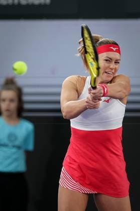 TENNIS - WTA, Tennis Damen Upper Austria Ladies Linz LINZ,AUSTRIA,06.FEB.23 - TENNIS - WTA Tour, Upper Austria Ladies Linz. Image shows Dalma Galfi (HUN).  GEPAxpictures xManfredxBinder