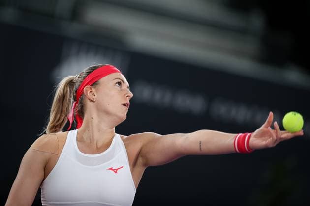 TENNIS - WTA, Tennis Damen Upper Austria Ladies Linz LINZ,AUSTRIA,06.FEB.23 - TENNIS - WTA Tour, Upper Austria Ladies Linz. Image shows Dalma Galfi (HUN).  GEPAxpictures xManfredxBinder