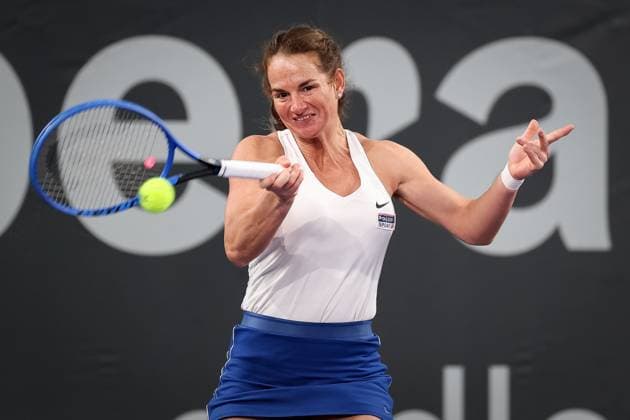 TENNIS - WTA, Tennis Damen Upper Austria Ladies Linz LINZ,AUSTRIA,06.FEB.23 - TENNIS - WTA Tour, Upper Austria Ladies Linz. Image shows Melanie Klaffner (AUT).  GEPAxpictures xManfredxBinder