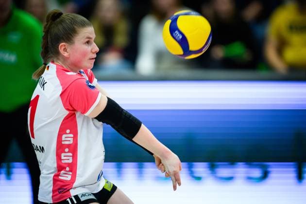 07.01.2023, Sporthalle Berg Fidel, Münster Muenster Volleyball, Bundesliga Frauen, Normalrunde, USC Münster Muenster vs. SC Potsdam Florien Reesink ( 11 Potsdam) Libero
