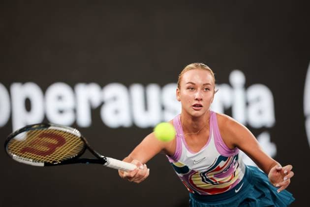 TENNIS - WTA, Tennis Damen Upper Austria Ladies Linz LINZ,AUSTRIA,07.FEB.23 - TENNIS - WTA Tour, Upper Austria Ladies Linz. Image shows Anastasia Potapova (RUS).  GEPAxpictures xManfredxBinder