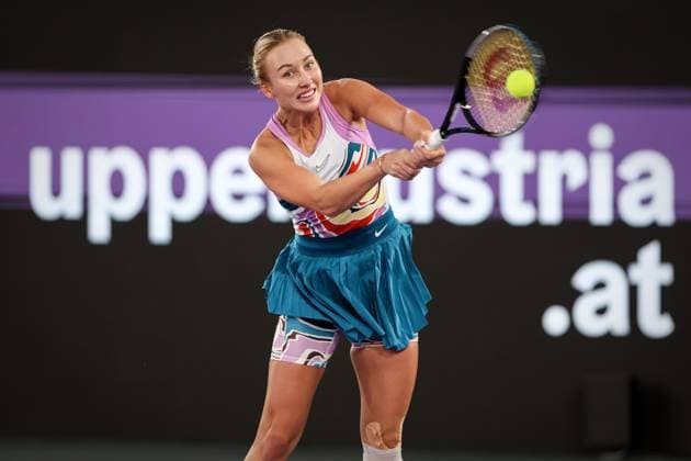 TENNIS - WTA, Tennis Damen Upper Austria Ladies Linz LINZ,AUSTRIA,07.FEB.23 - TENNIS - WTA Tour, Upper Austria Ladies Linz. Image shows Anastasia Potapova (RUS).  GEPAxpictures xManfredxBinder
