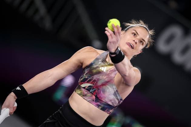 TENNIS - WTA, Tennis Damen Upper Austria Ladies Linz LINZ,AUSTRIA,07.FEB.23 - TENNIS - WTA Tour, Upper Austria Ladies Linz. Image shows Maria Sakkari (GRE).  GEPAxpictures xManfredxBinder