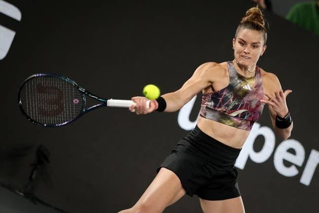 TENNIS - WTA, Tennis Damen Upper Austria Ladies Linz LINZ,AUSTRIA,07.FEB.23 - TENNIS - WTA Tour, Upper Austria Ladies Linz. Image shows Maria Sakkari (GRE).  GEPAxpictures xManfredxBinder