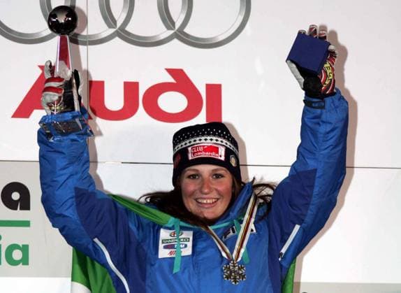 Orlandi lapresse sci 06 FEBBRAIO 2005 BORMIO MONDIALI - DISCESA LIBERA Nella FotoSANTA CATERINA PRIMA KOSTELIC JANICA _ SECONDA FANCHINI ELENA _ TERZA RENATE GOETSCHL - Foto(Orlandi)  Copyright: xCARLOxORLANDIx