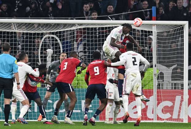 Castello Lukeba (lyon) FOOTBALL: Olympique Lyonnais vs Lille Olympique Sporting Club - 8e Coupe de France - 08 02 2023 FredericChambert Panoramic 