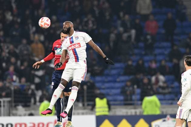 Moussa Dembele (lyon) vs Joise Fonte (lille) FOOTBALL: Olympique Lyonnais vs Lille Olympique Sporting Club - 8e Coupe de France - 08 02 2023 FredericChambert Panoramic 