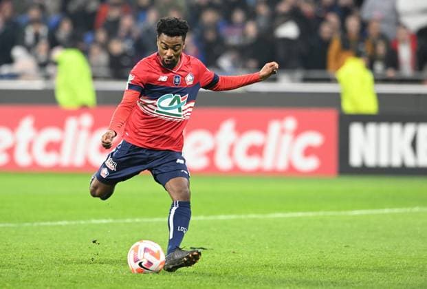 Angel Gomes (lille) FOOTBALL: Olympique Lyonnais vs Lille Olympique Sporting Club - 8e Coupe de France - 08 02 2023 FredericChambert Panoramic 