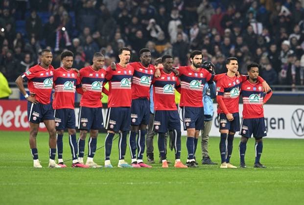 L™Ã quipe (lille) FOOTBALL: Olympique Lyonnais vs Lille Olympique Sporting Club - 8e Coupe de France - 08 02 2023 FredericChambert Panoramic 