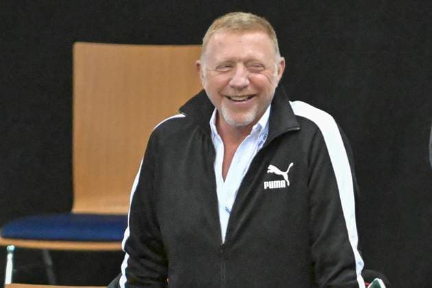 Boris Becker lachend 04.02.2023 Tennis Davis Cup Deutschland vs Schweiz , Arena Trier, Trier, DFB DFL REGULATIONS PROHIBIT ANY USE OF PHOTOGRAPHS AS IMAGE SEQUENCES AND OR QUASI-VIDEO Rheinland-Pfalz Germany