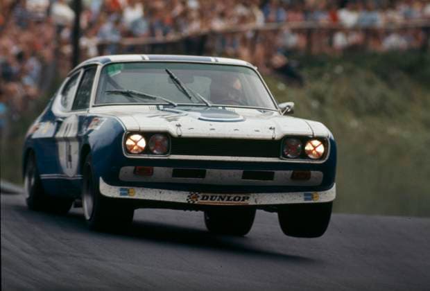 Ford Capri RS 2600 im 6 Stunden-Rennen auf dem Nürburgring 1972 Fahrerteam waren Jochen Mass und Gerard Larrousse im Schlußklassement kamen sie auf Platz 2 der Gesamtwertung im Training ebenso *** Ford Capri RS 2600 in the 6 hours race at the Nurburgring 1972 driver team were Jochen Mass and Gerard Larrousse in the final classification they came in 2nd place overall in practice also