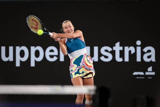 TENNIS - WTA, Tennis Damen Upper Austria Ladies Linz LINZ,AUSTRIA,10.FEB.23 - TENNIS - WTA Tour, Upper Austria Ladies Linz. Image shows Anastasia Potapova (RUS).  GEPAxpictures xManfredxBinder