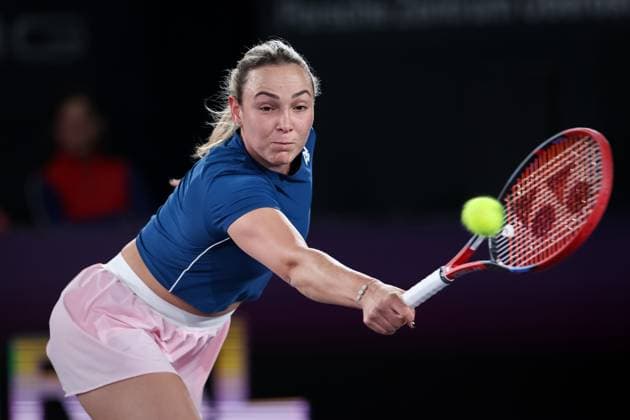 TENNIS - WTA, Tennis Damen Upper Austria Ladies Linz LINZ,AUSTRIA,10.FEB.23 - TENNIS - WTA Tour, Upper Austria Ladies Linz. Image shows Donna Vekic (CRO).  GEPAxpictures xManfredxBinder