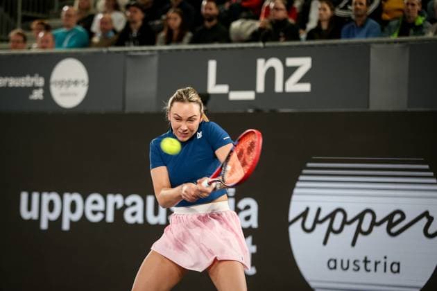 TENNIS - WTA, Tennis Damen Upper Austria Ladies Linz LINZ,AUSTRIA,10.FEB.23 - TENNIS - WTA Tour, Upper Austria Ladies Linz. Image shows Donna Vekic (CRO).  GEPAxpictures xManfredxBinder