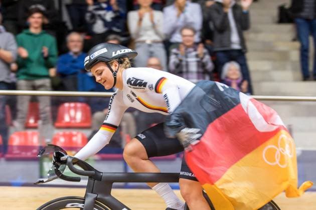 Sport Themen der Woche KW06 Sport Bilder des Tages European Track cycling, Rad, Radsport, Bahnrad, Bahn Championships 2023 (10.02.2023) Lea Sophie FRIEDRICH (Germany) wins gold in the womens sprint at the European Track Cycling Championships 2023 in Grenchen, Switzerland, on Friday, February 10, 2023 *** European Track Cycling Championships 2023 10 02 2023 Lea Sophie FRIEDRICH Germany wins gold in the womens sprint at the European Track Cycling Championships 2023 in Grenchen, Switzerland, on Friday, February 10, 2023 Copyright: xBEAUTIFULxSPORTS OlafxRellischx