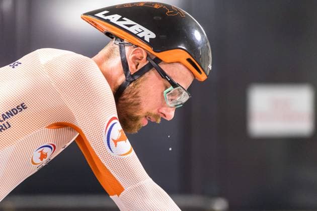 European Track cycling, Rad, Radsport, Bahnrad, Bahn Championships 2023 (10.02.2023) Jan Willem VAN SCHIP (Netherlands) warms up at the European Track Cycling Championships 2023 in Grenchen, Switzerland, on Friday, February 10, 2023 Copyright: xBEAUTIFULxSPORTS OlafxRellischx