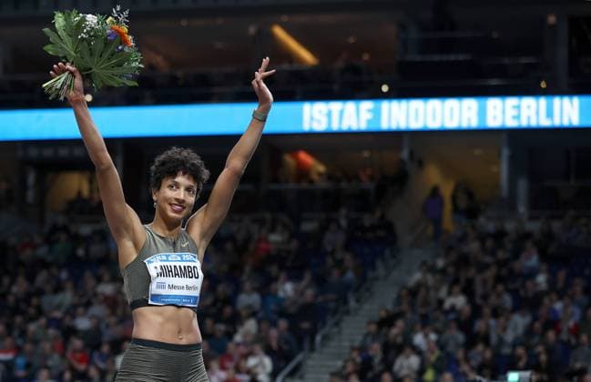 Bilder des Jahres 2023, Sport 02 Februar Sport Themen der Woche KW06 Sport Bilder des Tages 230210 Germany?s Malaika Mihambo celebrates after winning the Women s Long Jump during the athletics gala ISTAF Berlin on February 10, 2023 in Berlin. Photo: Ronny Hartmann BILDBYRAN kod XY XY0004 friidrott athletics friidrett diamond league bbeng Istaf Berlin *** 230210 Germany?s Malaika Mihambo celebrates after winning the Women s Long Jump during the athletics gala ISTAF Berlin on February 10, 2023 in Berlin Photo Ronny Hartmann BILDBYRAN kod XY XY0004 friidrott athletics friidrett diamond league bbeng Istaf Berlin,  Copyright: RonnyxHartmann BB230210ZM019