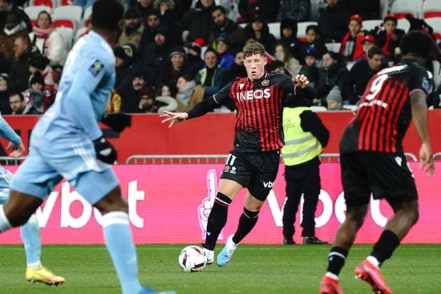 Ross Barkley (OGC Nice) FOOTBALL : OGC Nice vs AC Ajaccio - Ligue 1 Ubereats - Nice - 10 02 2023 NorbertScanella Panoramic 