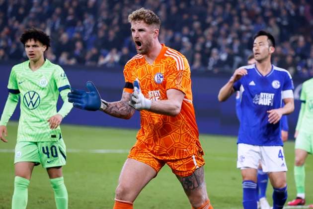 FAEHRMANN Ralf Torwart Team FC Schalke 04 Bundesliga DFL Saison 2022 - 2023 BL Spiel FC Schalke 04 - VfL Wolfsburg 0 : 0 am 10. 02. 2023 in Gelsenkirchen DFL REGULATIONS PROHIBIT ANY USE OF PHOTOGRAPHS as IMAGE SEQUENCES and or QUASI-VIDEO *** FAEHRMANN Ralf Goalkeeper Team FC Schalke 04 Bundesliga DFL Season 2022 2023 BL Game FC Schalke 04 VfL Wolfsburg 0 0 on 10 02 2023 in Gelsenkirchen DFL REGULATES PROHIBIT ANY USE OF PHOTOGRAPHS as IMAGE SEQUENCES and or QUASI VIDEO Copyright: xLacixPerenyix