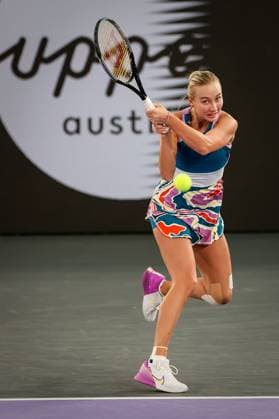TENNIS - WTA, Tennis Damen Upper Austria Ladies Linz LINZ,AUSTRIA,11.FEB.23 - TENNIS - WTA Tour, Upper Austria Ladies Linz. Image shows Anastasia Potapova (RUS).  GEPAxpictures xManfredxBinder