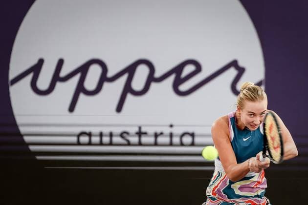 TENNIS - WTA, Tennis Damen Upper Austria Ladies Linz LINZ,AUSTRIA,11.FEB.23 - TENNIS - WTA Tour, Upper Austria Ladies Linz. Image shows Anastasia Potapova (RUS).  GEPAxpictures xManfredxBinder