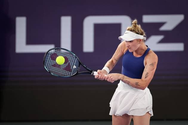 TENNIS - WTA, Tennis Damen Upper Austria Ladies Linz LINZ,AUSTRIA,11.FEB.23 - TENNIS - WTA Tour, Upper Austria Ladies Linz. Image shows Marketa Vondrousova (CZE).  GEPAxpictures xManfredxBinder