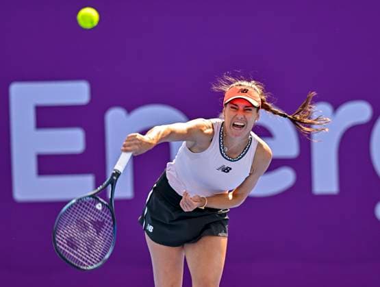 Qatar TotalEnergies Open 2023 Sorana Cirstea of Romania in action during her 1st round Qualifying match against Jil Teichmann of Switzerland at the WTA, Tennis Damen Qatar TotalEnergies Open tennis tournament at the Khalifa International Tennis Complex in Doha, Qatar, 11 February 2023 Doha Qatar  Copyright: xNoushadxThekkayilx originalFilename:varittyakkal-wtaqatar230211_npImY.jpg