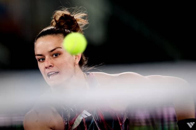 TENNIS - WTA, Tennis Damen Upper Austria Ladies Linz LINZ,AUSTRIA,11.FEB.23 - TENNIS - WTA Tour, Upper Austria Ladies Linz. Image shows Maria Sakkari (GRE).  GEPAxpictures xManfredxBinder