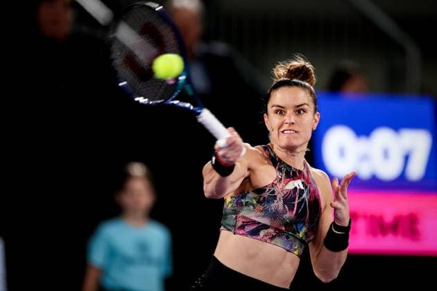 TENNIS - WTA, Tennis Damen Upper Austria Ladies Linz LINZ,AUSTRIA,11.FEB.23 - TENNIS - WTA Tour, Upper Austria Ladies Linz. Image shows Maria Sakkari (GRE).  GEPAxpictures xManfredxBinder