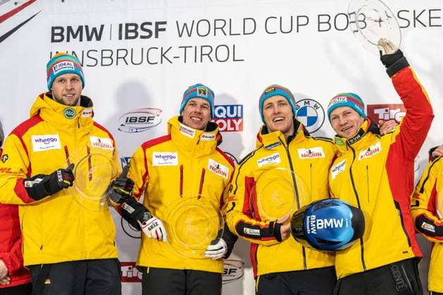Bilder des Jahres 2023, Sport 02 Februar Sport Themen der Woche KW06 Sport Bilder des Tages BOBSLEIGH - IBSF WC Innsbruck INNSBRUCK,AUSTRIA,11.FEB.23 - BOBSLEIGH - IBSF World Cup, four-man, men. Image shows Francesco Friedrich, Thorsten Margis, Candy Bauer and Alexander Schueller (GER).  GEPAxpictures xDanielxSchoenherr