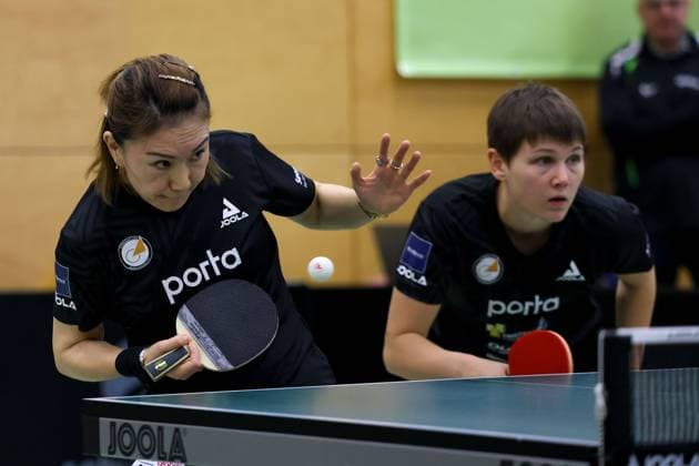Sport Themen der Woche KW06 Sport Bilder des Tages 2023.02.11 Tischtennis Damen 1.Bundesliga TSV Langstadt - ttc eastside berlin e.V. v.l., Xiaona Shan (ttc eastside berlin e.V.) und Nina Mittelham (ttc eastside berlin e.V.) *** 2023 02 11 Table tennis womens 1 national league TSV Langstadt ttc eastside berlin e V v l , Xiaona Shan ttc eastside berlin e V and Nina Mittelham ttc eastside berlin e V Copyright: JoaquimxFerreira