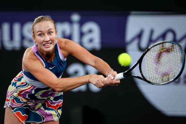 TENNIS - WTA, Tennis Damen Upper Austria Ladies Linz LINZ,AUSTRIA,12.FEB.23 - TENNIS - WTA Tour, Upper Austria Ladies Linz. Image shows Anastasia Potapova (RUS).  GEPAxpictures xManfredxBinder