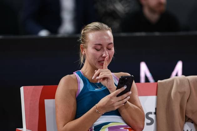 TENNIS - WTA, Tennis Damen Upper Austria Ladies Linz LINZ,AUSTRIA,12.FEB.23 - TENNIS - WTA Tour, Upper Austria Ladies Linz. Image shows Anastasia Potapova (RUS).  GEPAxpictures xManfredxBinder