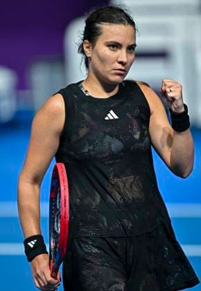 WTA, Tennis Damen Qatar TotalEnergies Open 2023 Elena-Gabriela Ruse Of Romania in react during her 2nd round Qualifying match against Jil Teichmann of Switzerland at the WTA Qatar TotalEnergies Open tennis tournament at the Khalifa International Tennis Complex in Doha, Qatar, 12 February 2023 DOHA Qatar  Copyright: xNoushadxThekkayilx originalFilename:varittyakkal-qatartot230212_npqGX.jpg