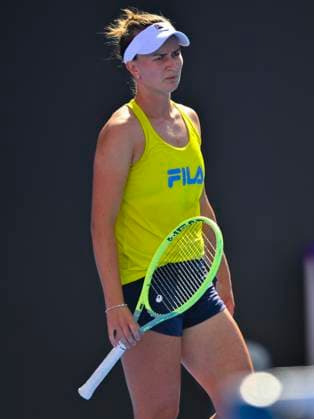WTA, Tennis Damen Qatar TotalEnergies Open 2023 Barbora Krejcikova of Czech Republic during practice ahead of the WTA Qatar TotalEnergies Open tennis tournament at the Khalifa International Tennis Complex in Doha, Qatar, 13 February 2023 DOHA Qatar  Copyright: xNoushadxThekkayilx originalFilename:varittyakkal-wtaqatar230213_npJK4.jpg