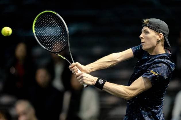Sport Themen der Woche KW07 ROTTERDAM - Gijs Brouwer (NED) in action against Marc-Andrea Huesler (SUI) on the second day of the ABN AMRO Open tennis tournament in Ahoy. AP SANDER KING 50th ABN AMRO Open 2023 - Day 2 2023 xVIxANPxSportx xxANPxIVx *** ROTTERDAM Gijs Brouwer NED in action against Marc Andrea Huesler SUI on the second day of the ABN AMRO Open tennis tournament in Ahoy AP SANDER KING 50th ABN AMRO Open 2023 Day 2 2023 xVIxANPxSportx xxANPxIVx 462778430 originalFilename: 462778430.jpg
