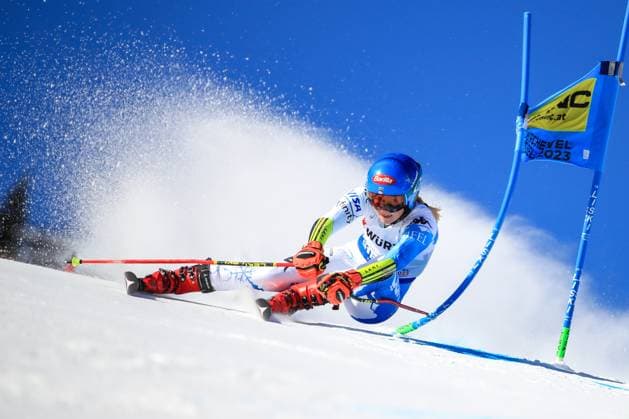 Sport Themen der Woche KW07 Sport Bilder des Tages ALPINE SKIING - FIS Ski WC Courchevel Meribel MERIBEL,FRANCE,16.FEB.23 - ALPINE SKIING - FIS Alpine World Ski Championships, giant slalom, ladies. Image shows Mikaela Shiffrin (USA).  GEPAxpictures xMarioxBuehner