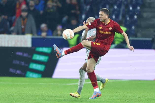 SOCCER - UEFA EL, RBS vs Roma SALZBURG,AUSTRIA,16.FEB.23 - SOCCER - UEFA Europa League, play off, Red Bull Salzburg vs AS Roma. Image shows Nemanja Matic (Roma).  GEPAxpictures xDavidxGeieregger