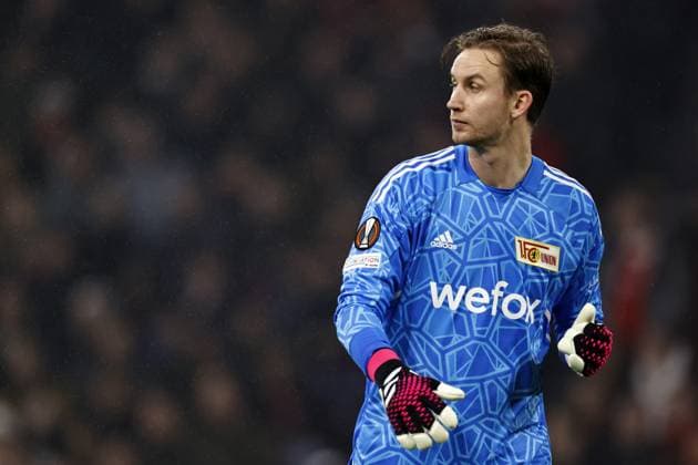 AMSTERDAM - 1. FC Union Berlin goalkeeper Frederik Ronnow during the UEFA Europa league play-off match between Ajax Amsterdam and FC Union Berlin at the Johan Cruijff ArenA on February 16, 2023 in Amsterdam, Netherlands. ANP MAURICE VAN STONE AFC Ajax Amsterdam v 1. FC Union Berlin: Knockout Round Play-Off Leg One - UEFA Europa League 2022 2023 xVIxANPxSportx xxANPxIVx 462936900 originalFilename: 462936900.jpg