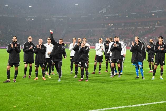 Sport Bilder des Tages Fussball, Herren, Saison 2022 2023, Europa League (Play-Offs zum Achtelfinale, Hinspiel), Ajax Amsterdam - 1. FC Union Berlin, Spieler des 1. FC Union Berlin , 16.02. 2023, Copyright: xMatthiasxKochx