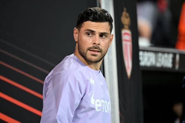 Leverkusen, Bayarena, 16.02.23, GER, Herren, UEFA Europa League, Bayer 04 Leverkusen - AS Monaco Bild: Kevin Volland (AS Monaco) Nur fuer journalistische Zwecke! Only for editorial use! Gemaess den Vorgaben der DFL Deutsche Fußball Liga ist es untersagt, in dem Stadion und oder vom Spiel angefertigte Fotoaufnahmen in Form von Sequenzbildern und oder videoaehnlichen Fotostrecken zu verwerten bzw. verwerten zu lassen. DFL regulations prohibit any use of photographs as image sequences and or quasi-video. Nordrhein-Westfalen Deutschland
