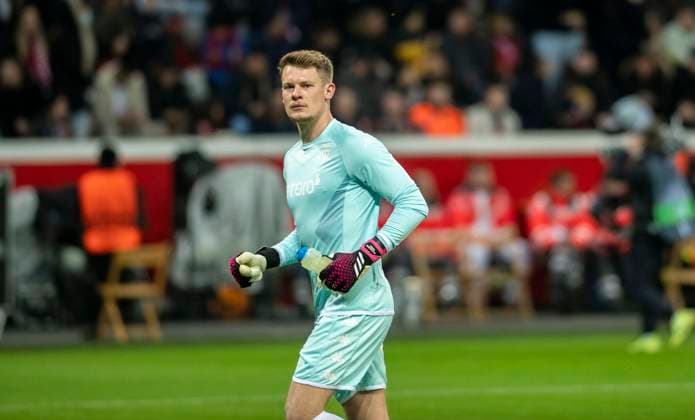 16.02.2023, GER, Fußball, Herren, UEFA, Fußball Europa League, Play-off, Saison 2022 2023, TSV Bayer 04 Leverkusen - AS Monaco Alexander Nübel (AS Monaco) Leverkusen BayArena Nordrhein-Westfalen Deutschland