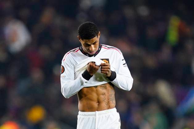 ESP: FC Barcelona, Barca Manchester United, ManU UEFA Europa League Marcus Rashford of Manchester United during the La Liga match between FC Barcelona and Manchester United played at Spotify Camp Nou Stadium on February 16, 2023 in Barcelona, Spain. kpng Copyright: xSergioxRuizx xPRESSINx PS_230216_055