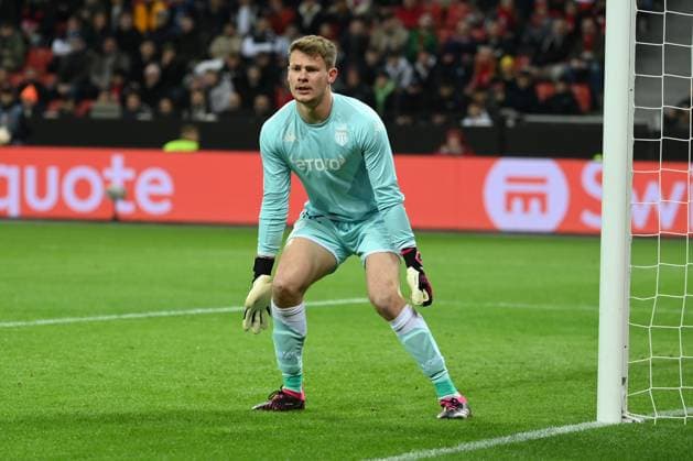 Torwart Alexander Nübel (AS Monaco) 16.02.2023, Fussball Europa League, Saison 2022 23, K.o. Runden Play off, Bayer 04 Leverkusen - AS Monaco Leverkusen BayArena Nordrhein Westfalen Deutschland