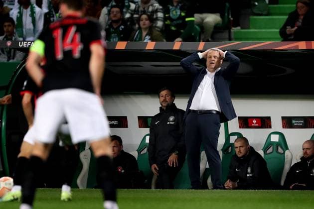 February 16, 2023, Lisbon, Portugal: FC Midtjylland s head coach Albert Capellas reacts during the knockout round play-off leg one - UEFA Europa League match between Sporting CP and FC Midtjylland at Alvalade stadium in Lisbon, Portugal, on February 16, 2023. Lisbon Portugal - ZUMAf123 20230216_zap_f123_003 Copyright: xPedroxFiuzax