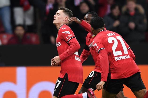 Fußball Europa League K.-o.-Runde-Play-off Bayer 04 Leverkusen - AS Monaco am 16.02.2023 in der BayArena in Leverkusen Torjubel Jubel Tor zum 2:1 durch Florian Wirtz ( Leverkusen )